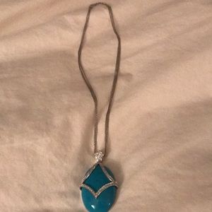 Turquoise necklace with diamond like